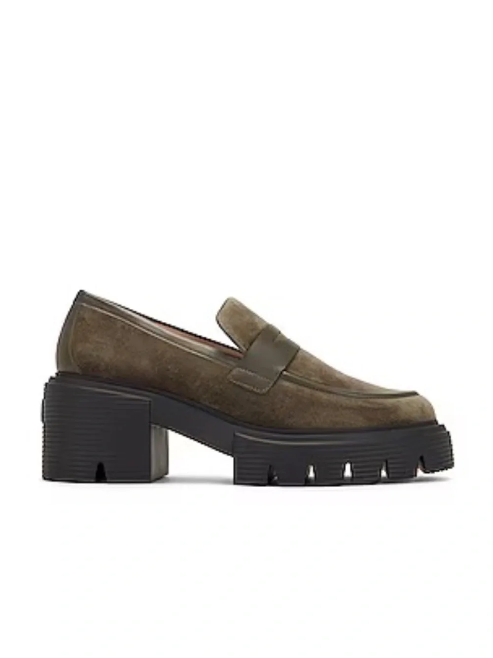 NWOB! Stuart Weitzman Soho Cargo Green Velvet Lug Sole Platform Loafers | Size 8
